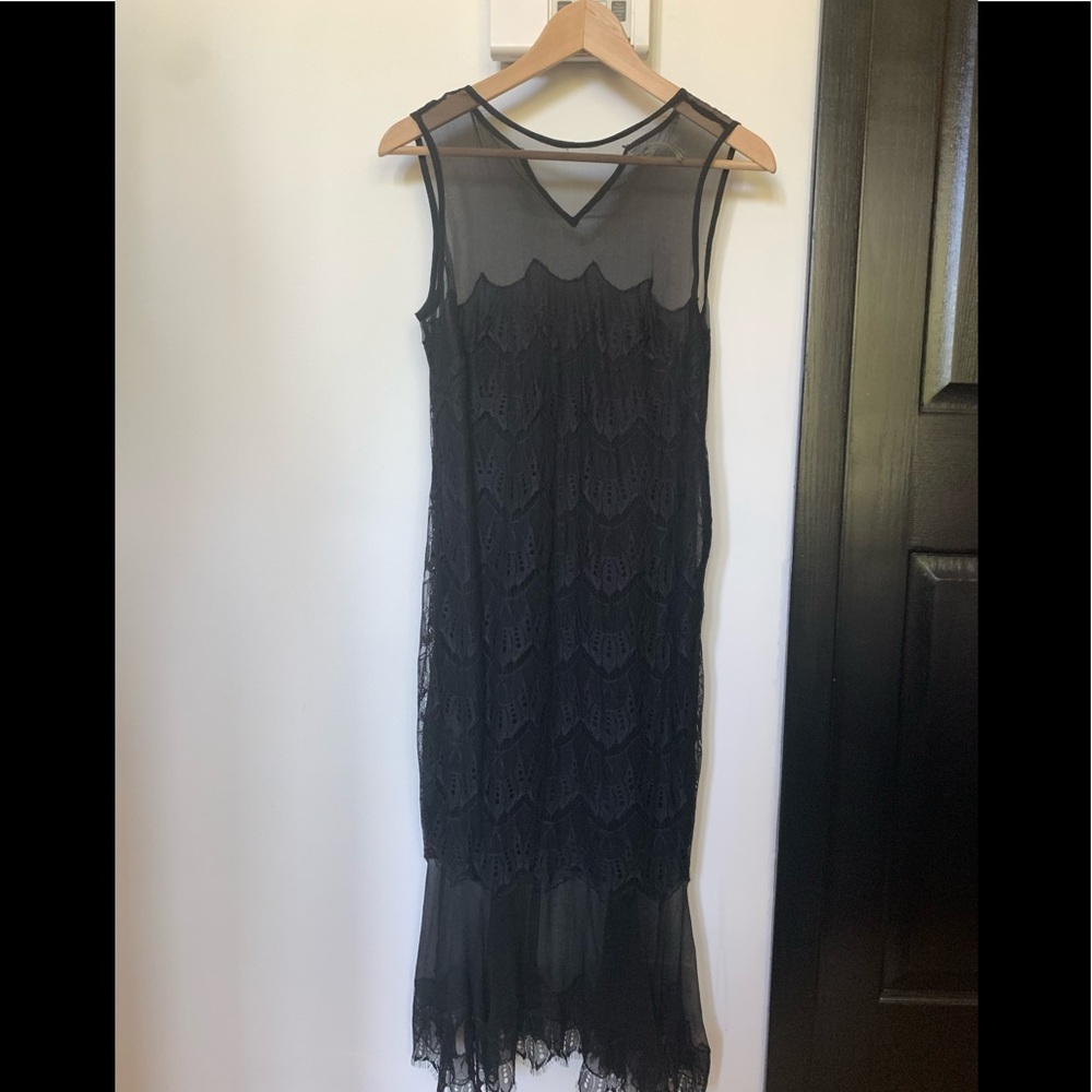Max studio  black silk dress